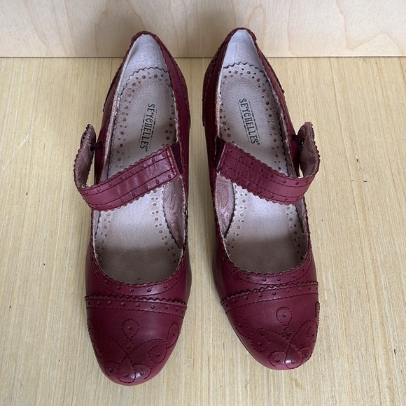 Leather Mary Jane shoes with a 2” heel, Hibiscus Red. - Picture 8 of 11